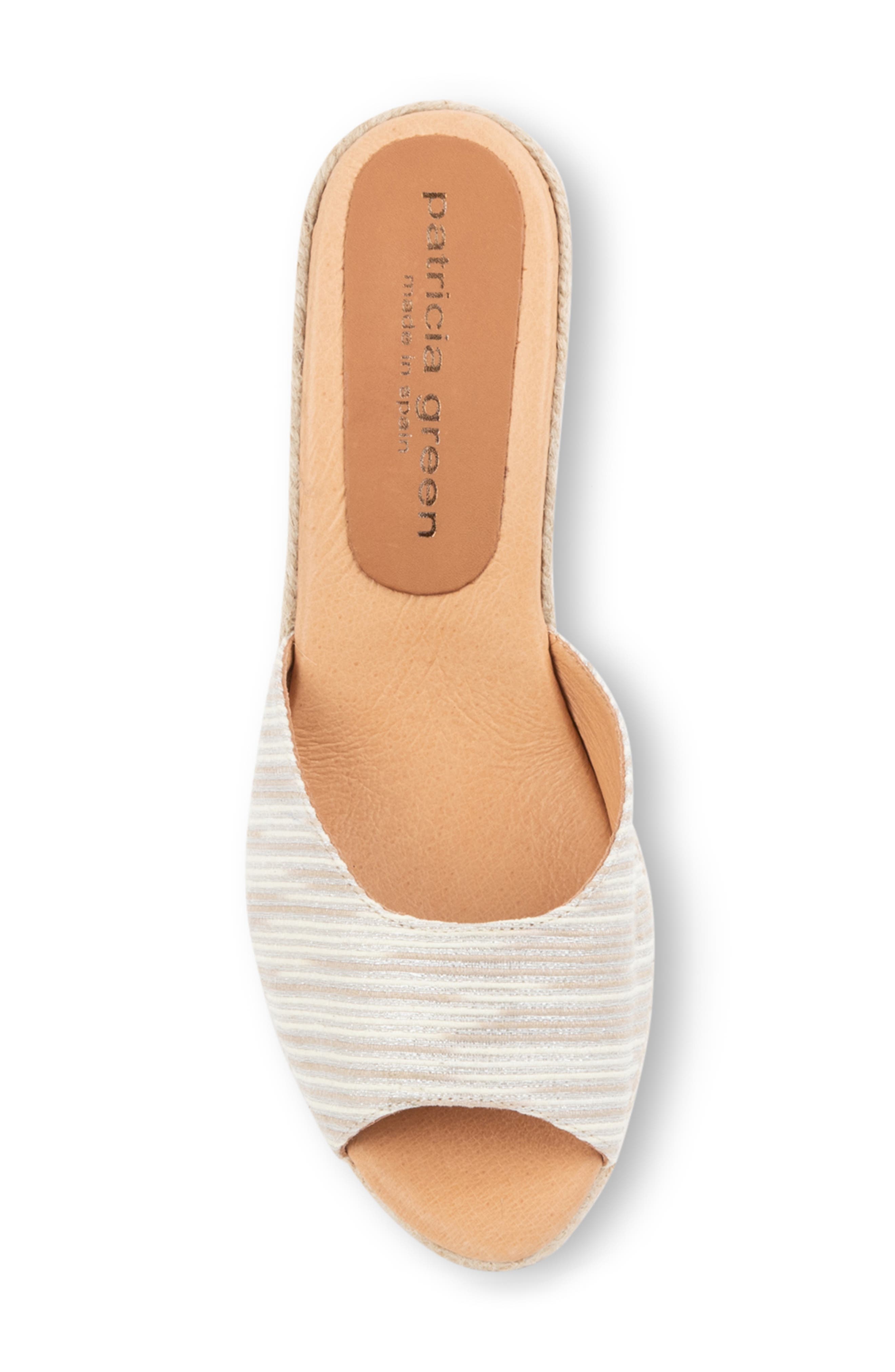 patricia green Verona Espadrille Wedge Sandal, Alternate, color, Metallic Pearl