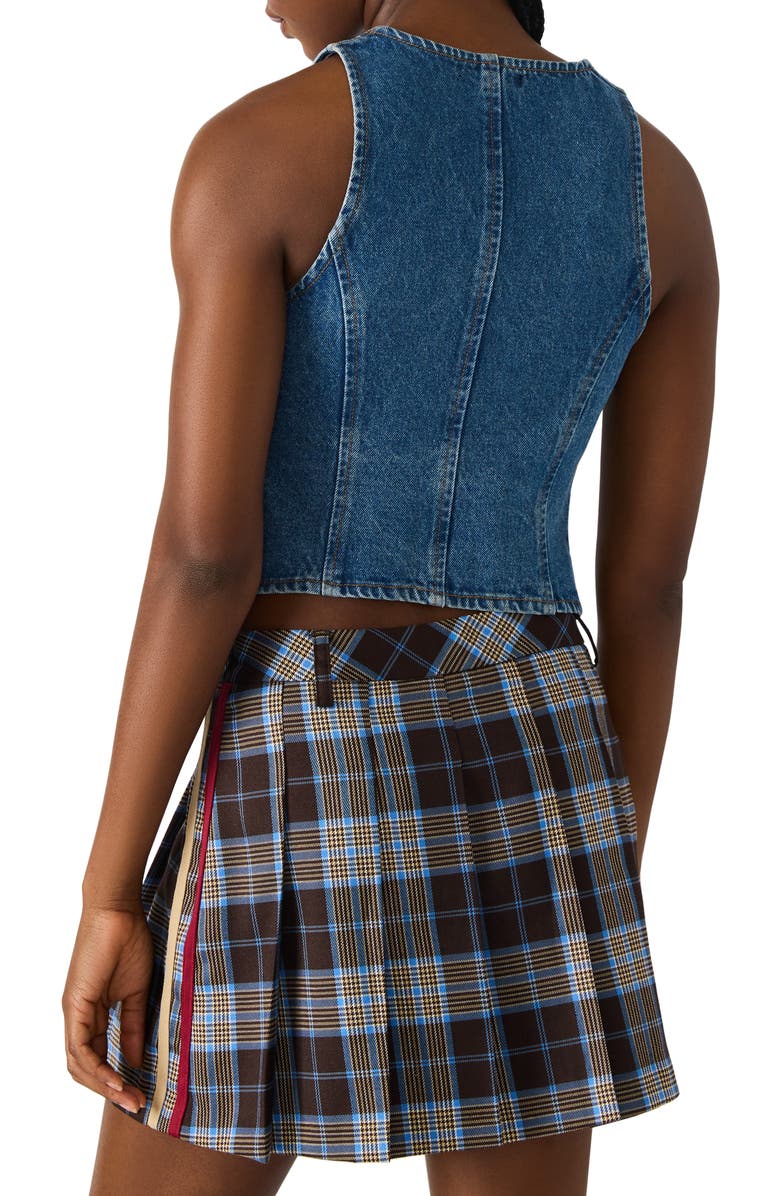 Steve Madden Micky Crop Denim Vest, Alternate, color, 
