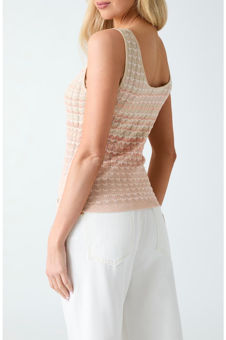 Rosalyn Metallic Pointelle Sweater Tank, Alternate, color, PEACH BEIGE/ VANILLA