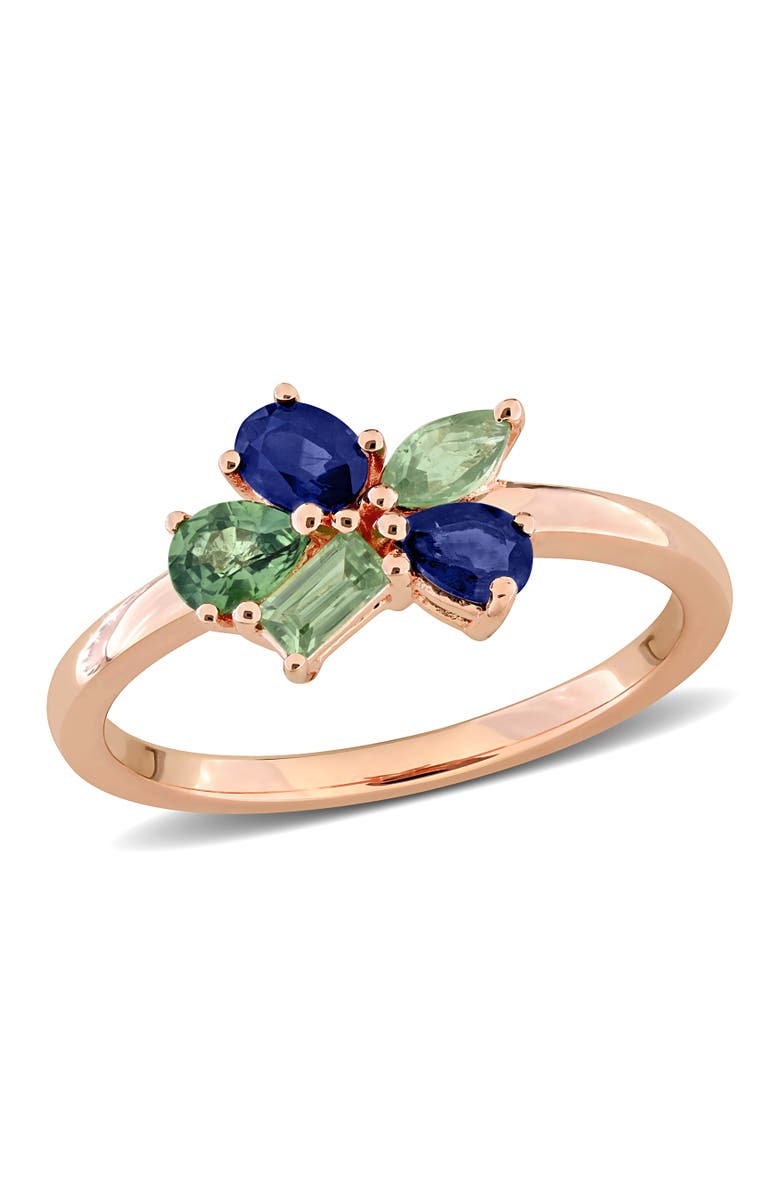 Julianna B. Green & Blue Sapphire Cluster Ring, Main, color, Sapphire