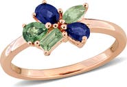 Julianna B. Green & Blue Sapphire Cluster Ring
