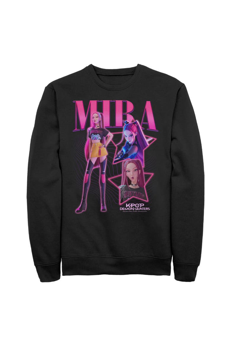 Men's KPop Demon Hunters Mira Super Star Logo  Sweatshirt, Main, color, Black