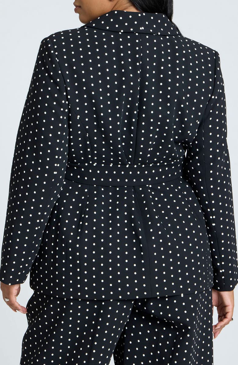 ELOQUII Print Tie Waist Blazer, Alternate, color, 