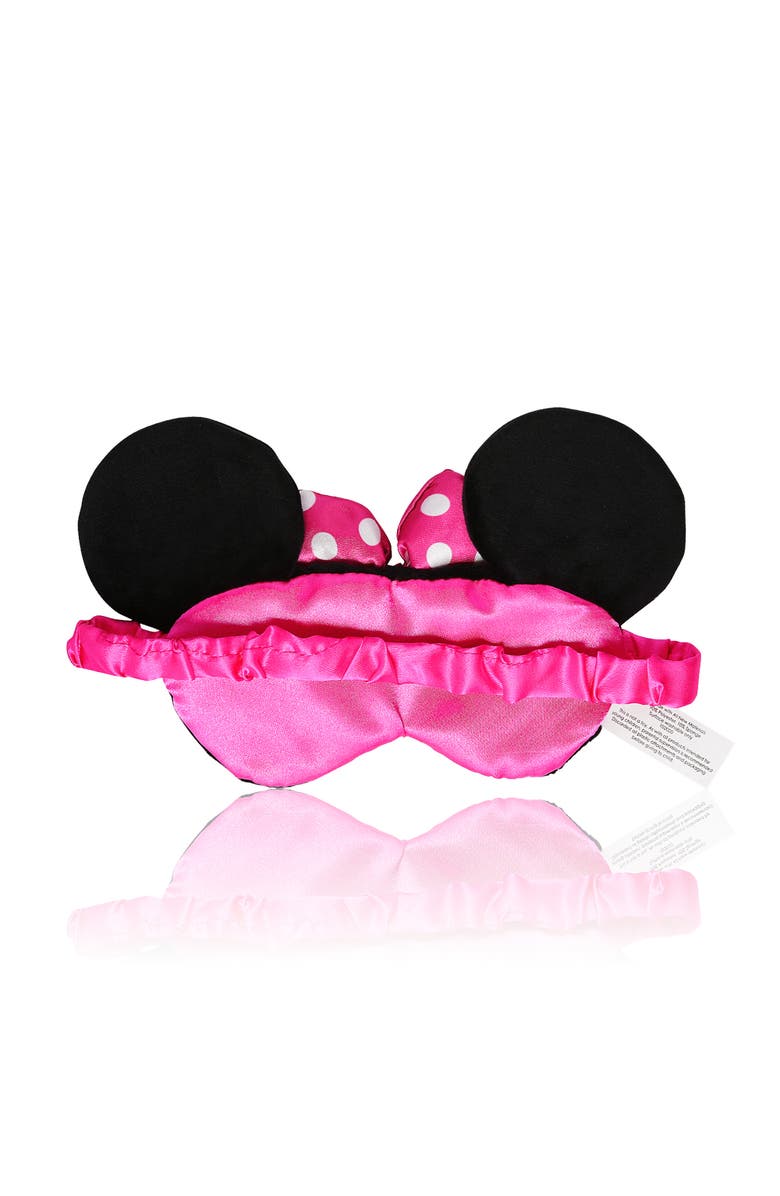 Disney Sleep Mask with Ears and 3D Bow, Alternate, color, Black, Pink
