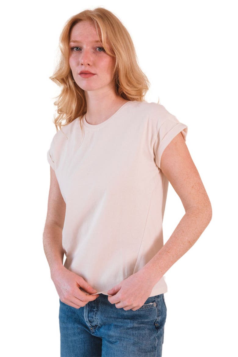 Jane Cuffed Hemp Tee, Main, color, Natural