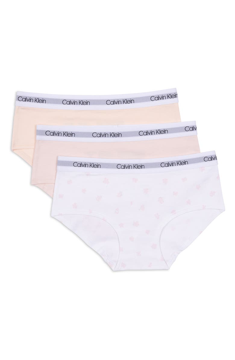 Calvin Klein Stretch Cotton Hipster Panties - Pack of 3, Main, color, Lgckgd/Sv/Gpk