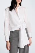 Kenneth Cole Tie Waist Poplin Shirt