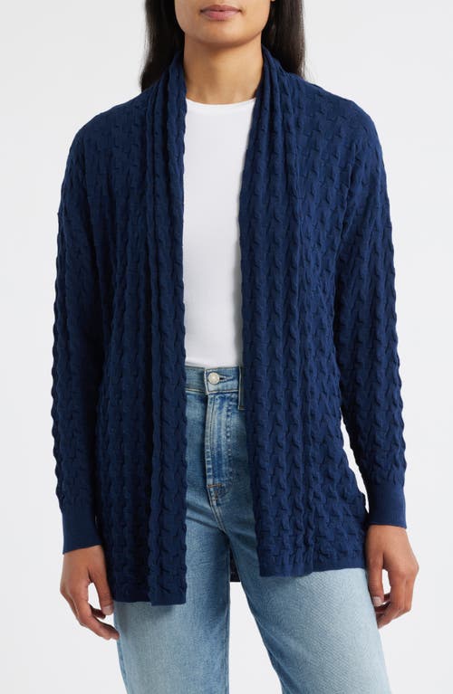 MARGARET O'LEARY 3-D Open Cotton Cardigan in Ink  product