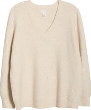 Caslon® Sequin V-Neck Sweater