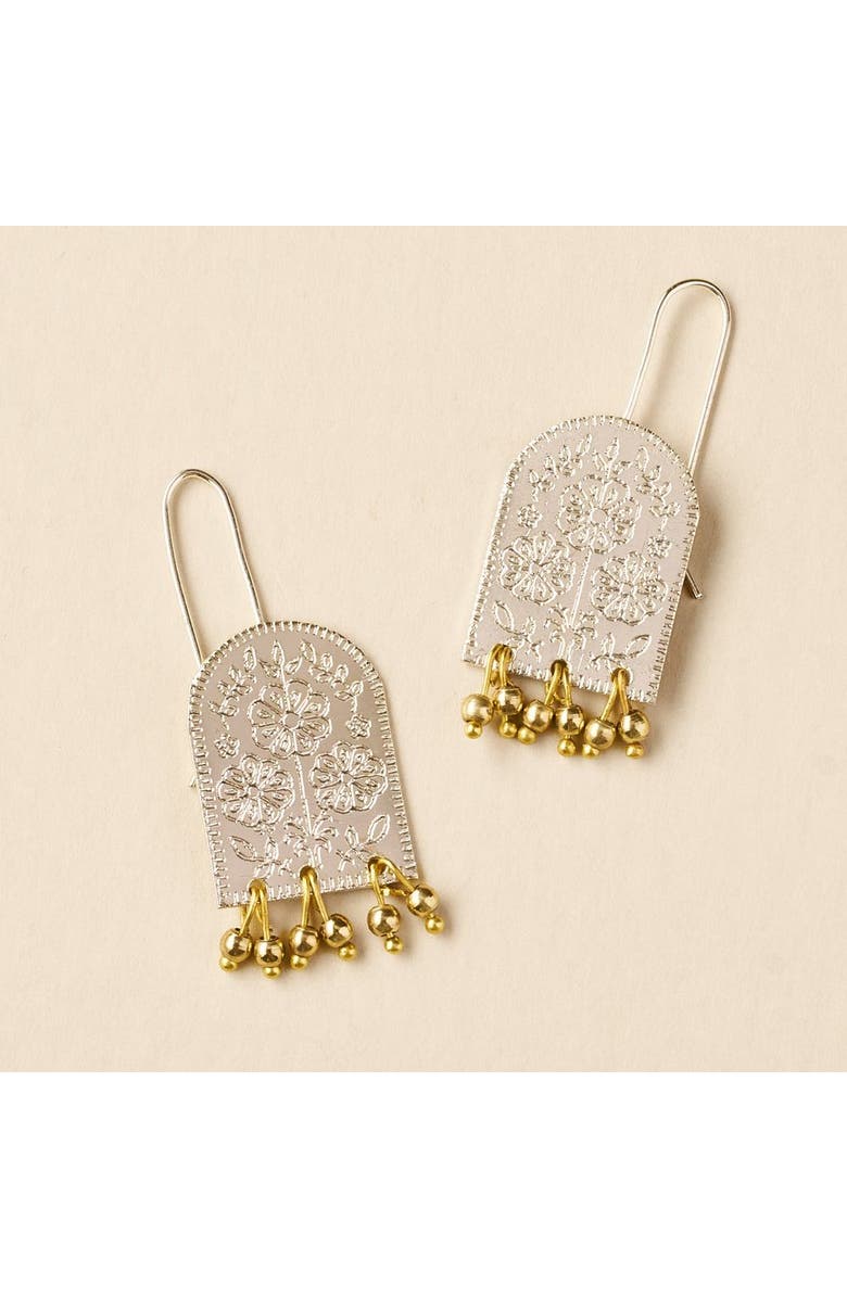 Matr Boomie Haveli Etched Statement Earring, Alternate, color, Bronze