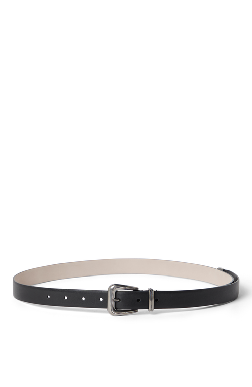 Brunello Cucinelli Vachetta Belt With Monili In Black