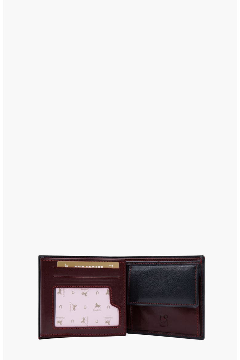 Navy Line Trifold Leather Wallet 505, Alternate, color, Navy