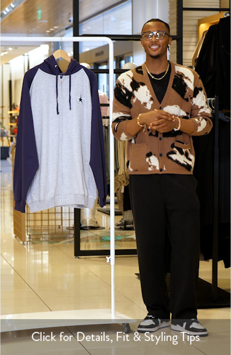 Men's Heather Gray Dallas Cowboys Big & Tall Fleece Raglan Full-Zip Hoodie Jacket, sales video thumbnail