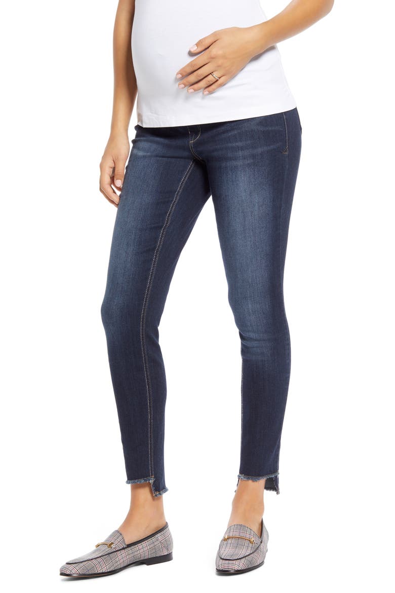 Step Hem Skinny Maternity Jeans, Main, color, RAQUEL
