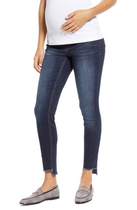 Step Hem Skinny Maternity Jeans