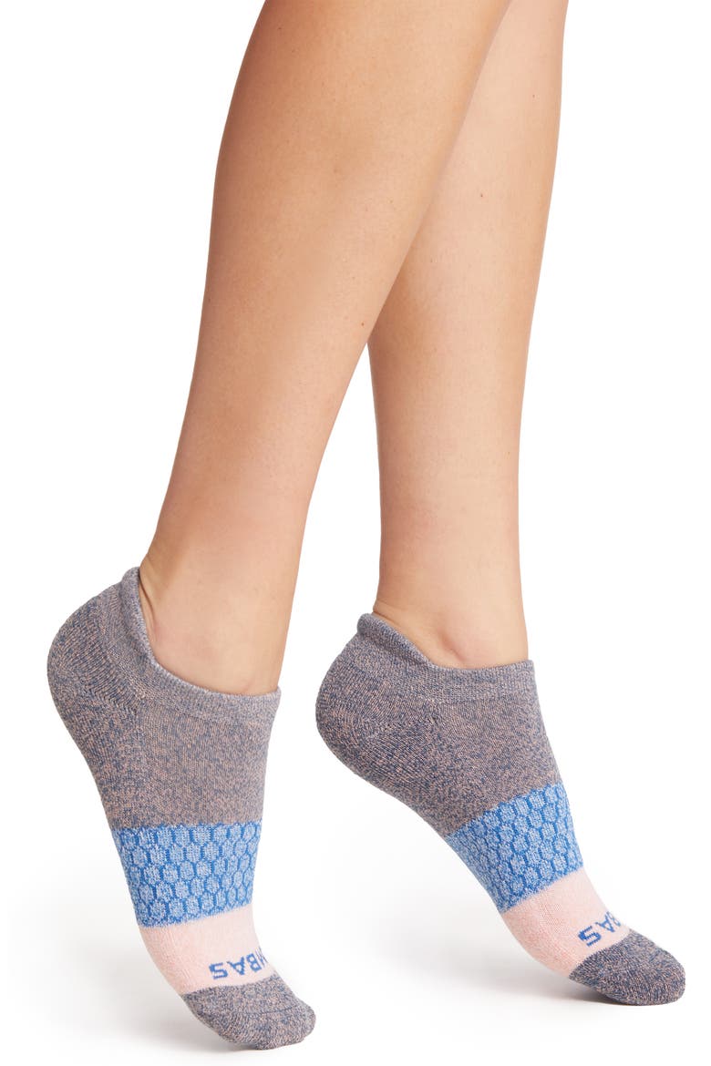 Tri Block Marl Ankle Socks, Main, color, PURPLE BLUE PINK