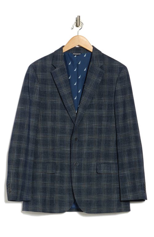 Nautica Plaid Stretch Blazer In Blue