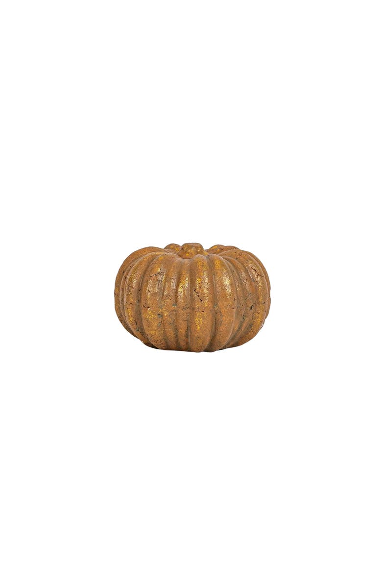 Foreside Home and Garden Terracotta Decorative Pumpkin, Main, color, Orange