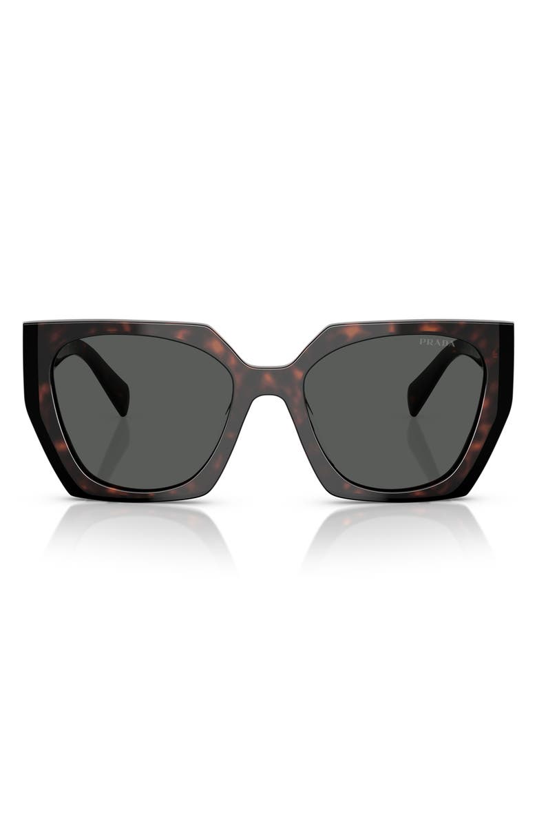 Prada 54mm Geometric Sunglasses, Main, color, Black Grey