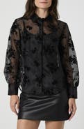 French Connection Velvet Burnout Organza Sheer Shirt
