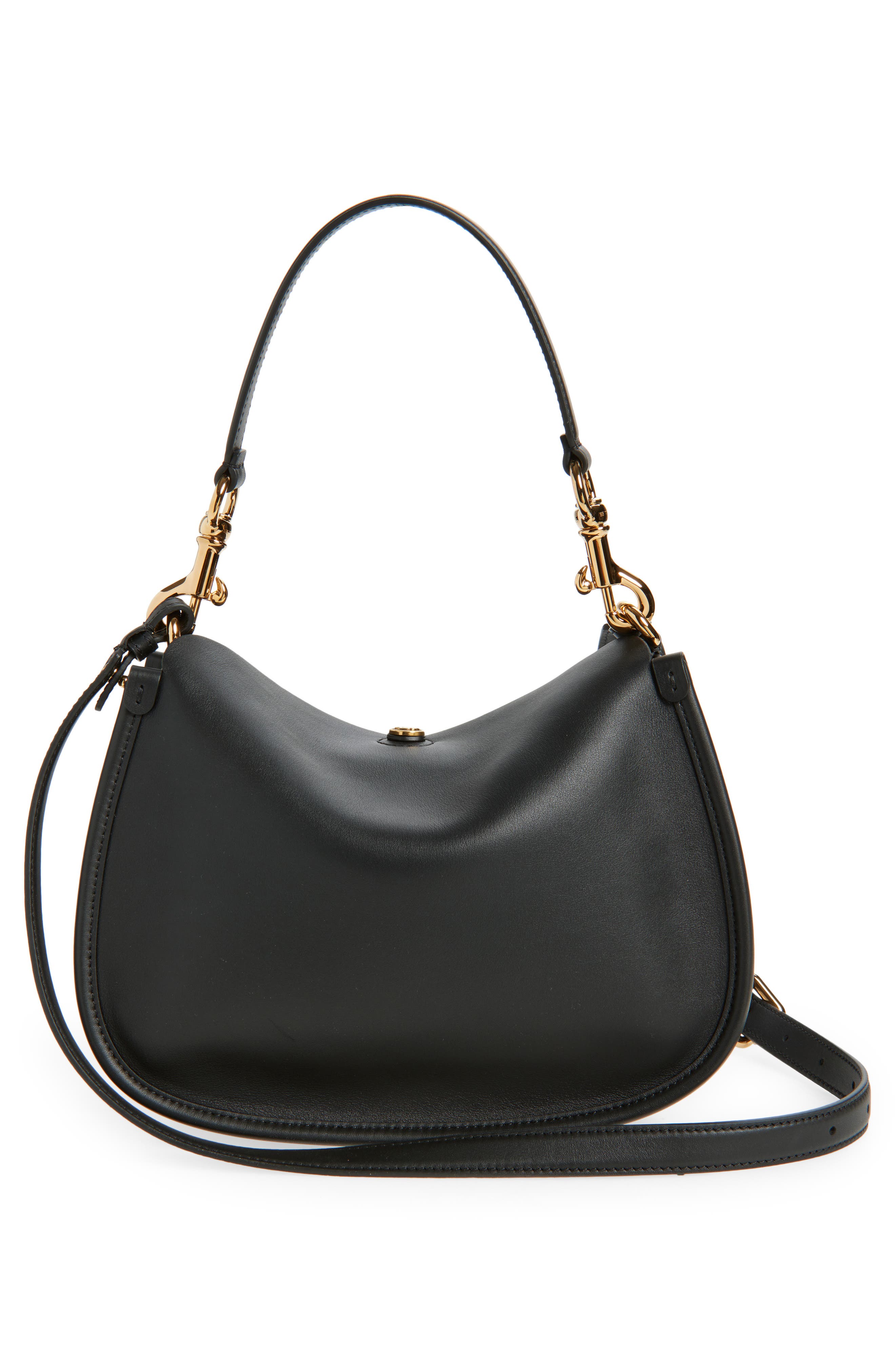 Etro Leather Hobo Bag, Alternate, color, N0000 Black