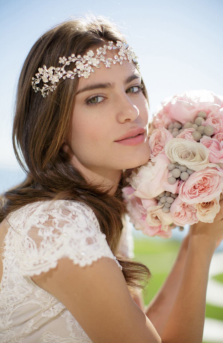 Brides & Hairpins 'Mila' Jeweled Head Band, Alternate, color,