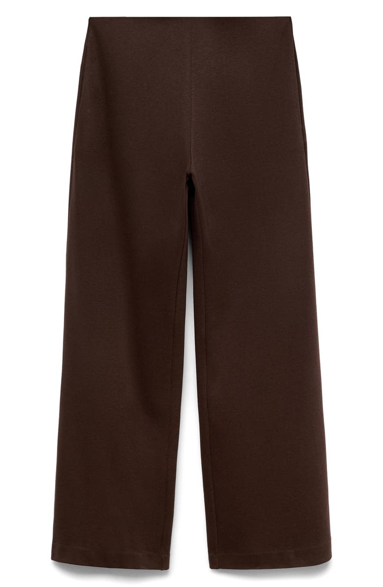 MANGO Straight Fit Cotton Blend Pants, Alternate, color, Brown