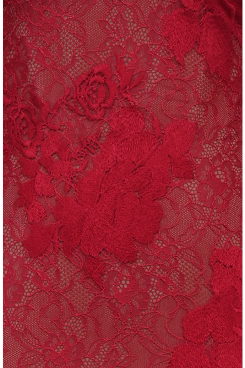 Lucienne Lace Corset Strapless Gown & Bolero, Alternate, color, RED