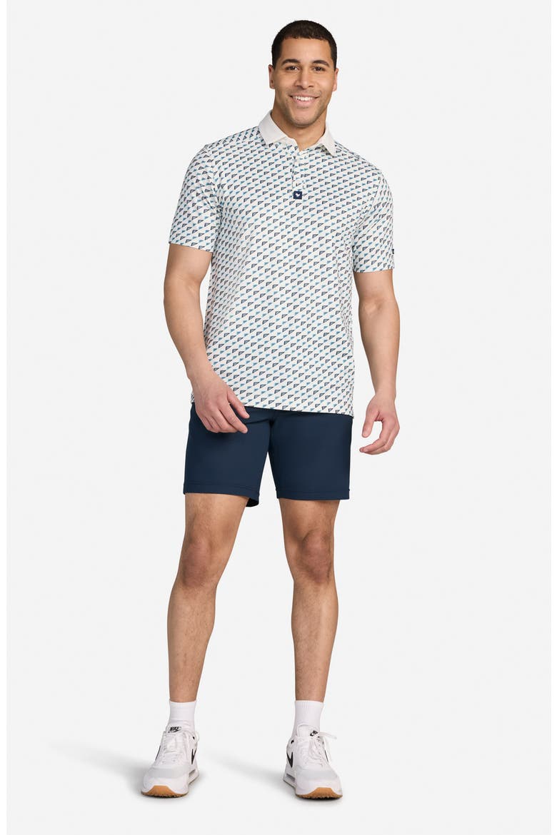 Piqué Performance Golf Polo, Alternate, color, BRILLIANT WHITE / SEA JET