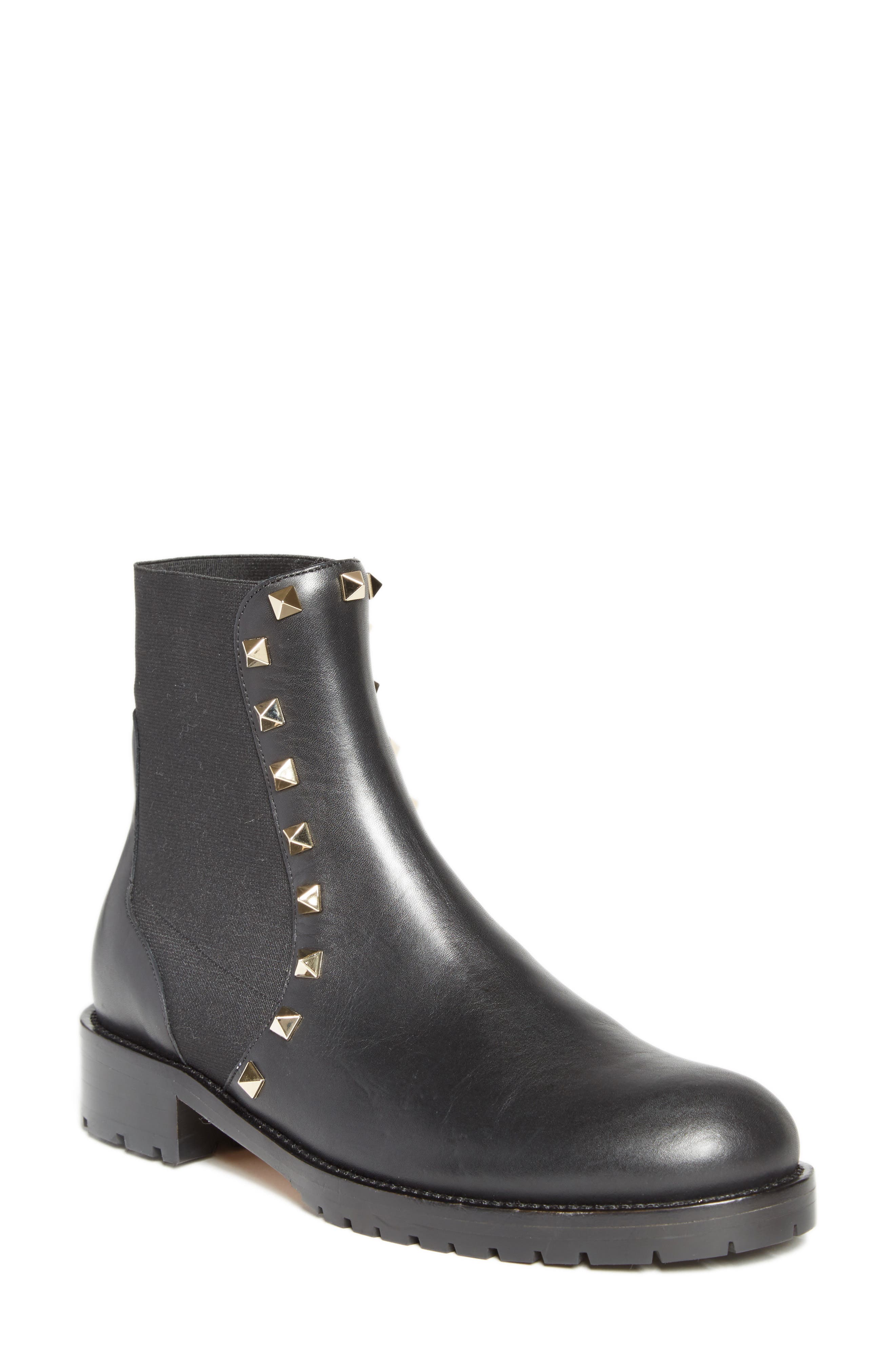 Beatle Rockstud Boot, Main, color, BLACK