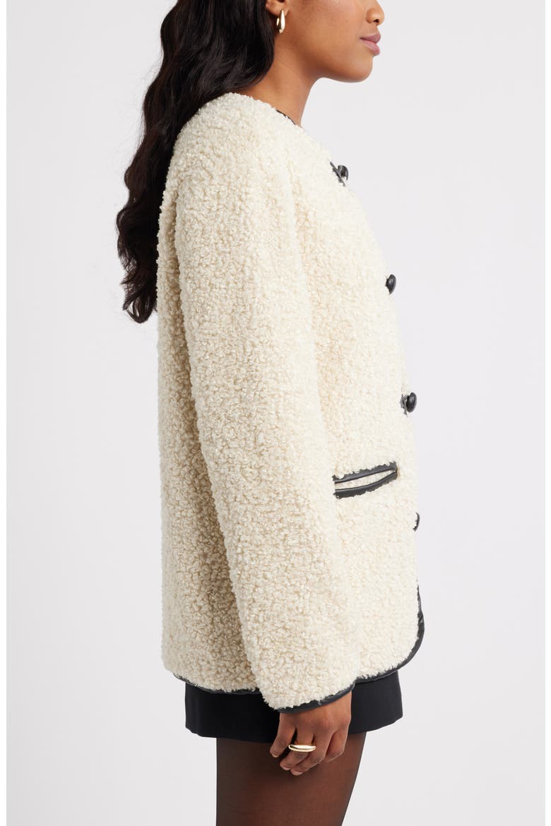 Faux Shearling Jacket, Alternate, color, IVORY DOVE