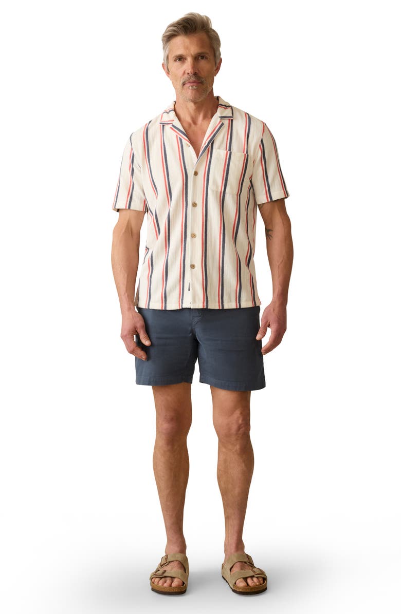 Faherty Cabana Terry Cloth Camp Shirt, Alternate, color, Beach Club Stripe
