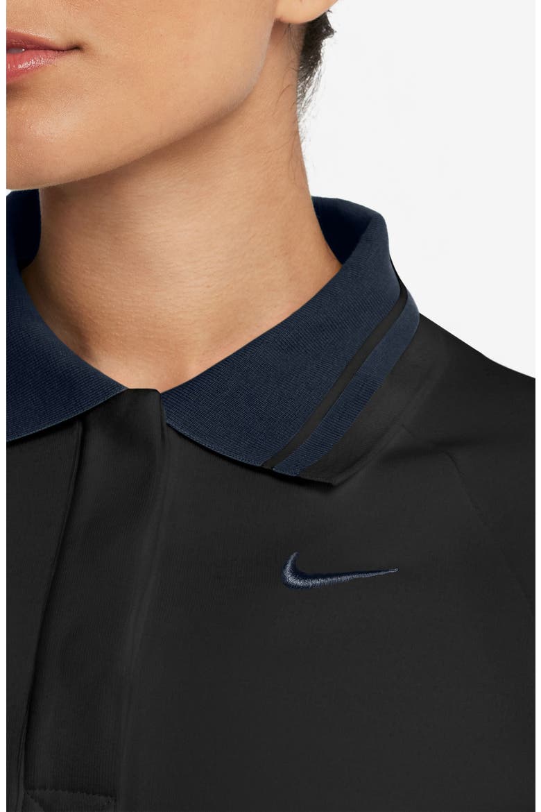 Sportswear Collection Long Sleeve Crop Polo, Alternate, color, BLACK/ OBSIDIAN/ OBSIDIAN