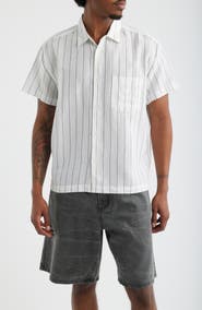 Obey Joe Stripe Short Sleeve Button-Up Shirt