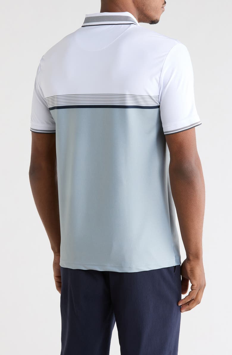 DENIM AND FLOWER Colorblock Polo, Alternate, color, White