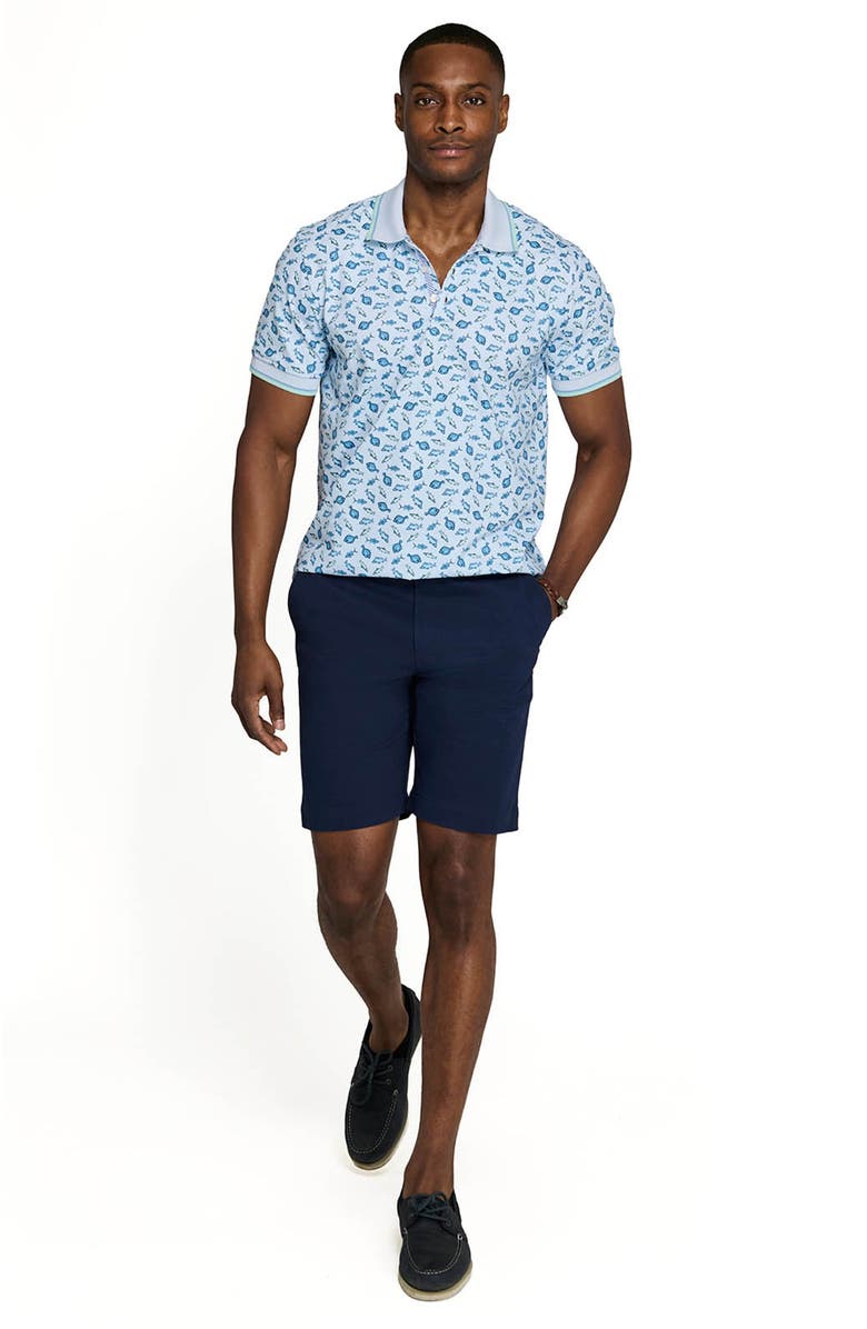 CONSTRUCT Slim Fit Gone Fishing Polo Short Sleeve Shirt, Alternate, color, Navy/Green