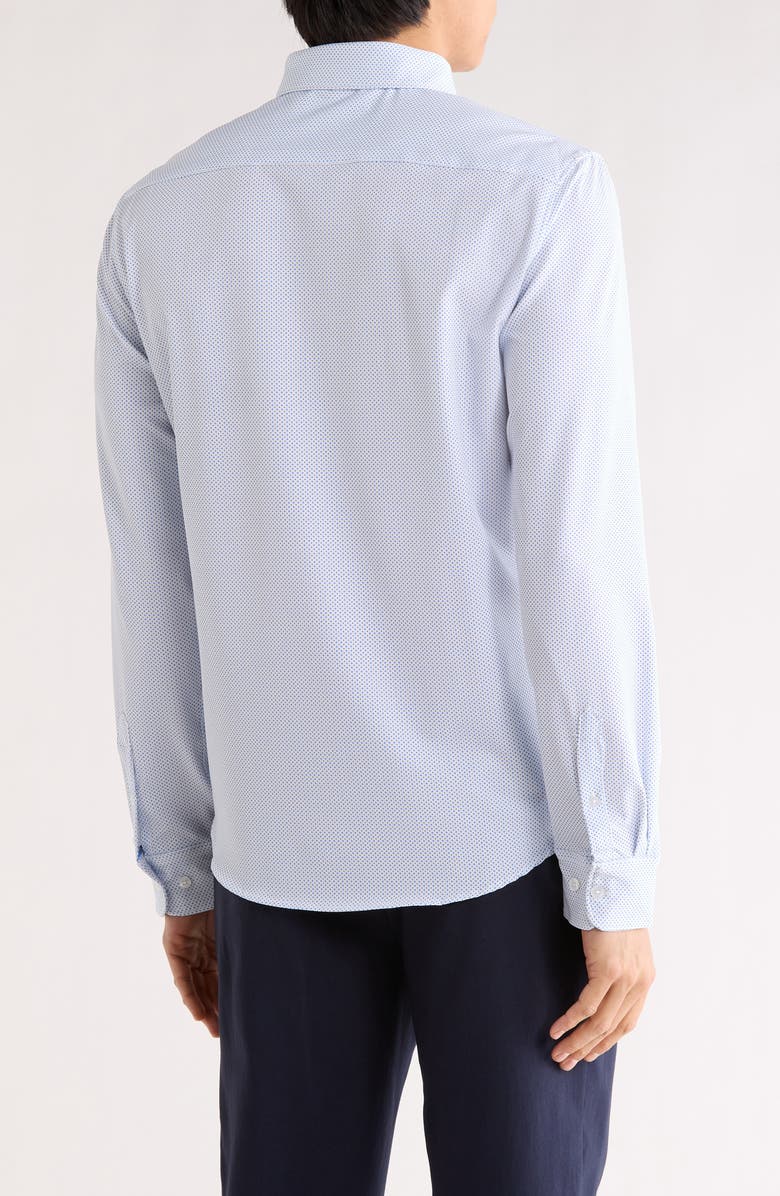 DENIM AND FLOWER Micro Dot Tech Dress Shirt, Alternate, color, Blue/ White