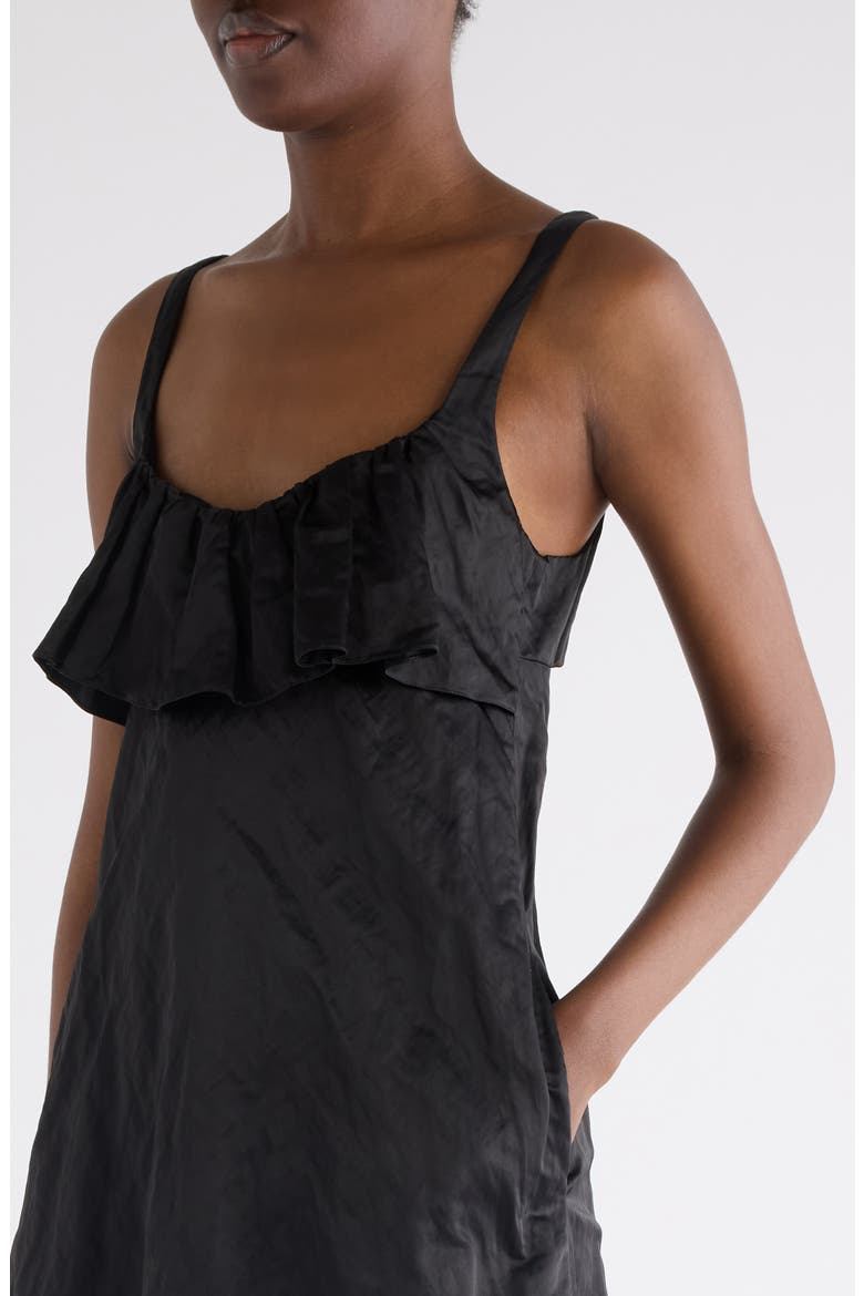 Ruffle Slipdress, Alternate, color, BLACK