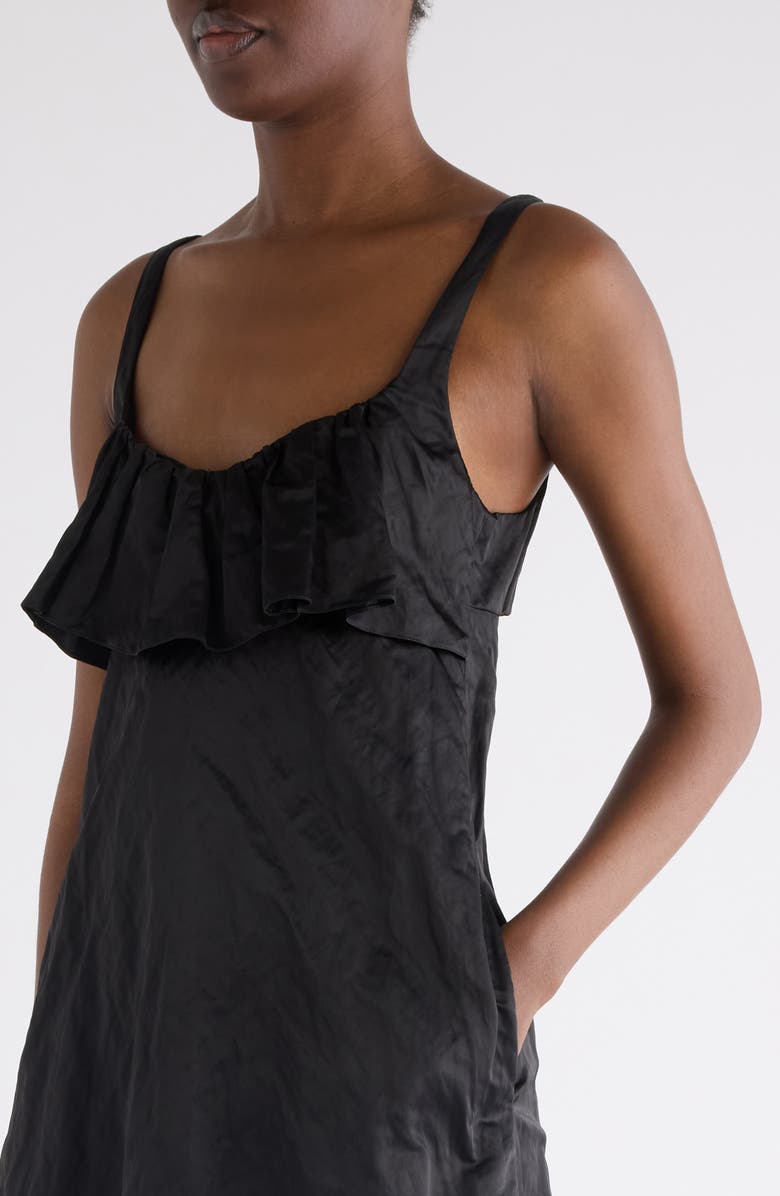 Chloé Ruffle Slipdress, Alternate, color, Black