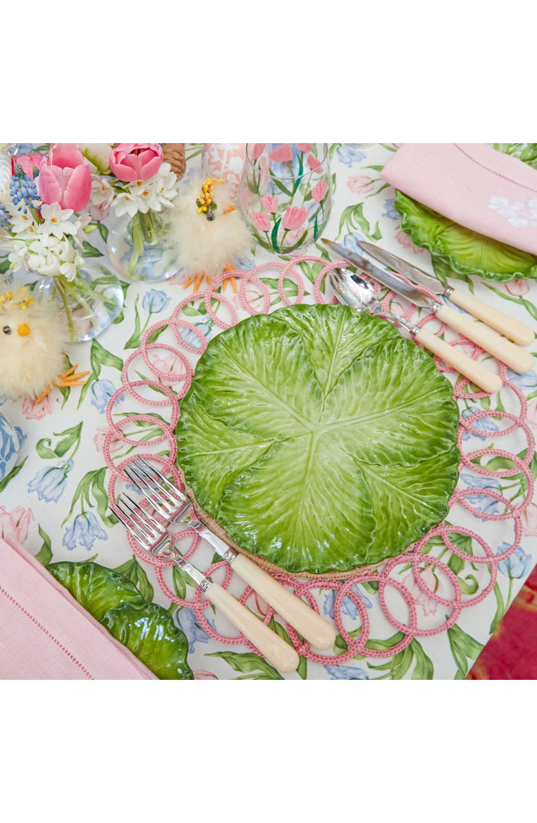 Mrs. Alice Serena Cabbage Dinner Plates, Alternate, color, Green