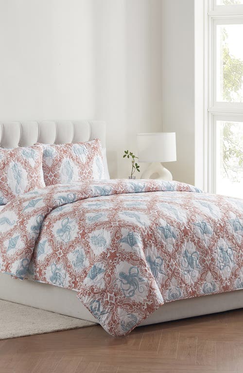 Vcny Home Coastal Coral 3-piece Quilt Set In Pink