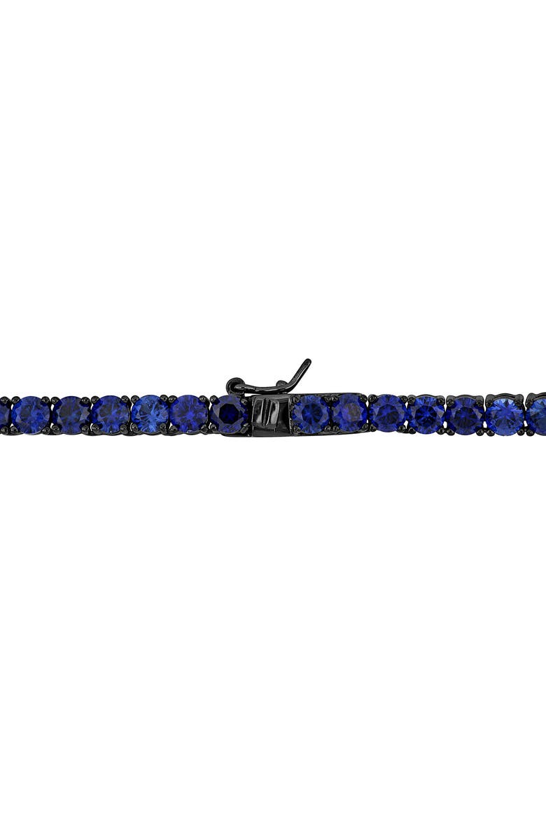DELMAR Men's Sterling Silver Lab Created Sapphire Necklace, Alternate, color, 
