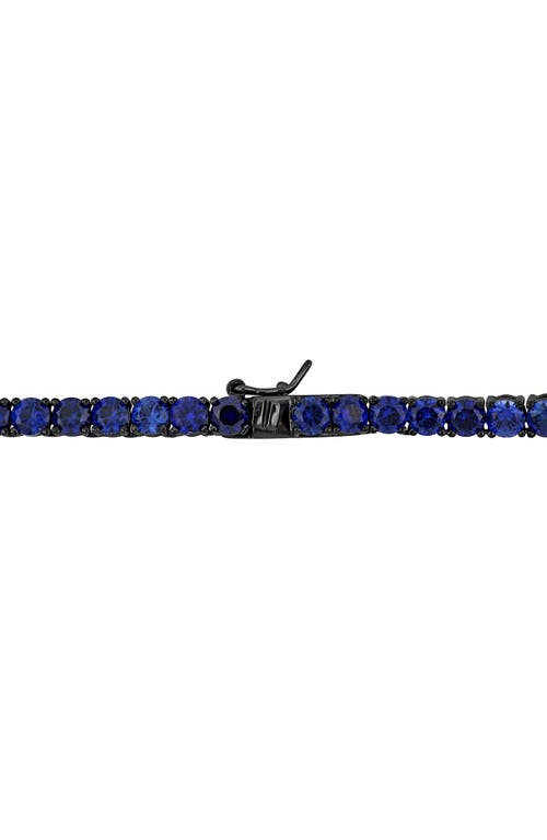 Delmar Sterling Silver Lab Created Sapphire Necklace In Blue
