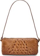 Brahmin Billie Croc Embossed Leather Barrel Bag