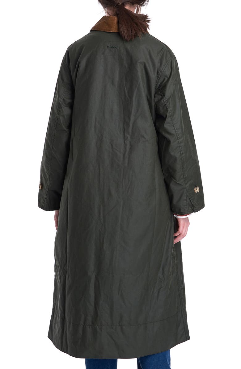 Barbour x ALEXACHUNG Maisie Waxed Cotton Coat, Alternate, color,