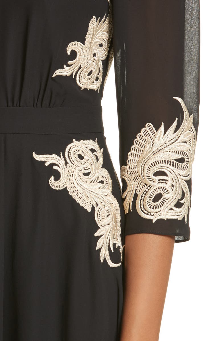 Ted Baker London Gaenor Embroidered Fit & Flare Dress, Alternate, color,