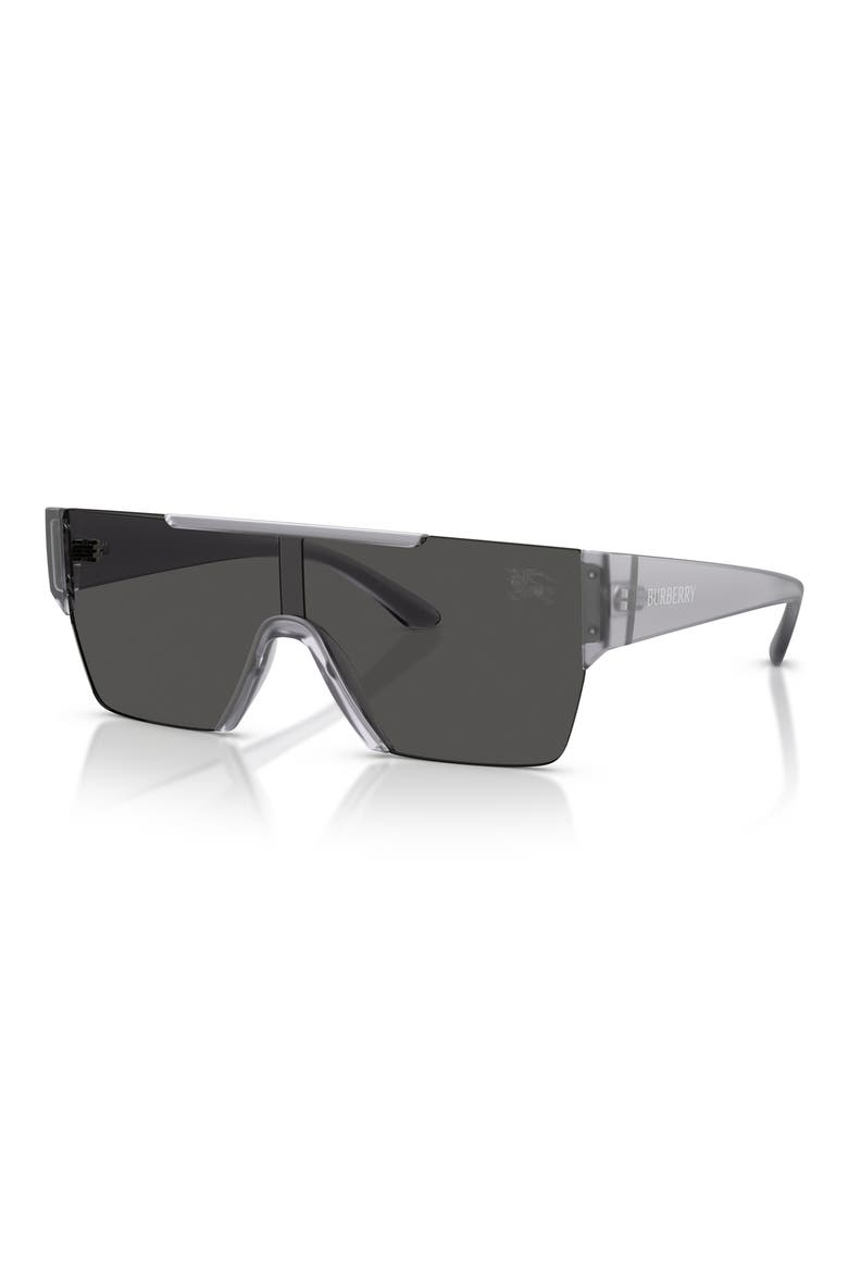 138mm Shield Sunglasses, Alternate, color, TRANSPARENT MATTE / DARK GREY