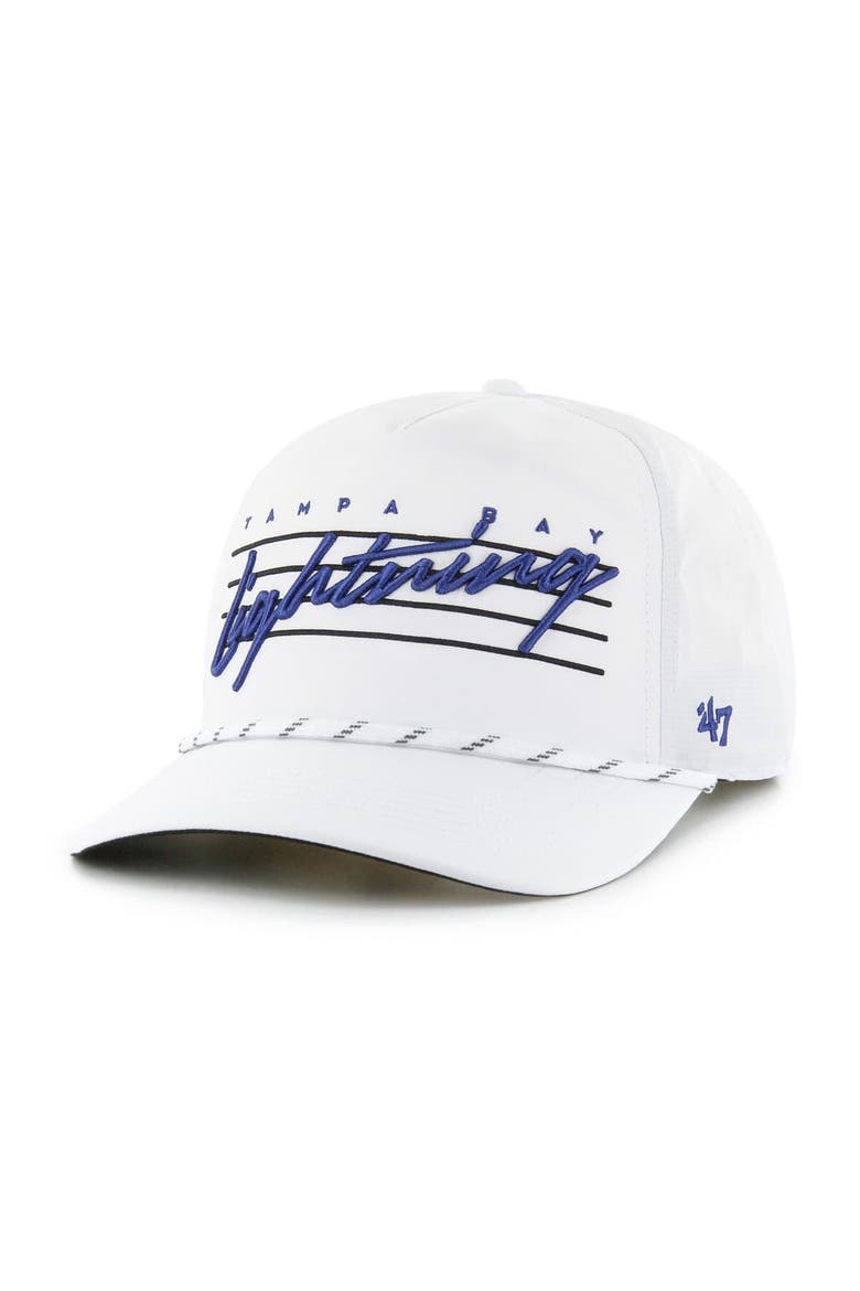 Men's '47  White Tampa Bay Lightning Downburst Hitch Adjustable Hat, Main, color, White