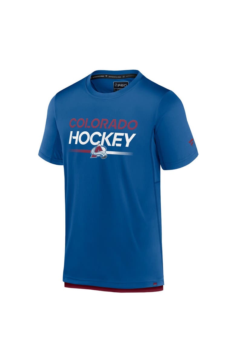 FANATICS Men's Fanatics Branded Blue Colorado Avalanche Authentic Pro Tech T-Shirt, Alternate, color,