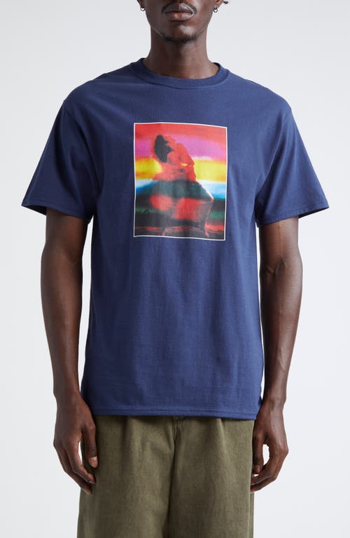 Noah Heat of the Night Cotton Graphic T-Shirt in Blue 